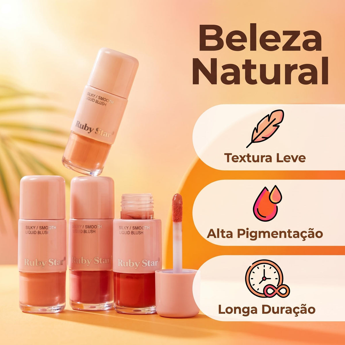 Blush Líquido Ruby Star – Coleção Rosé | 6 Tons Elegantes