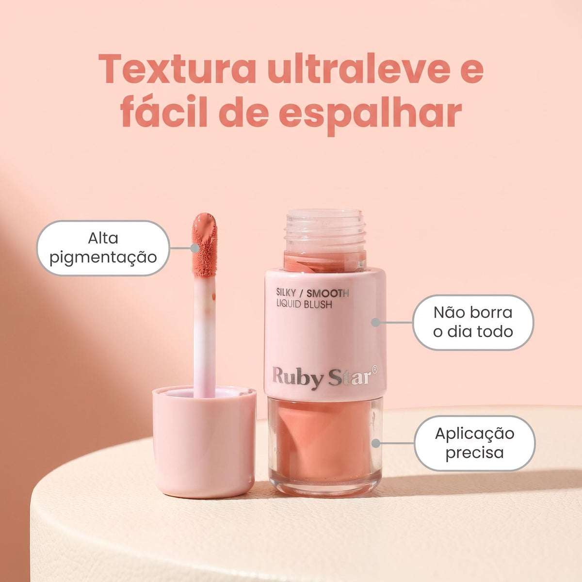Blush Líquido Ruby Star – Coleção Rosé | 6 Tons Elegantes
