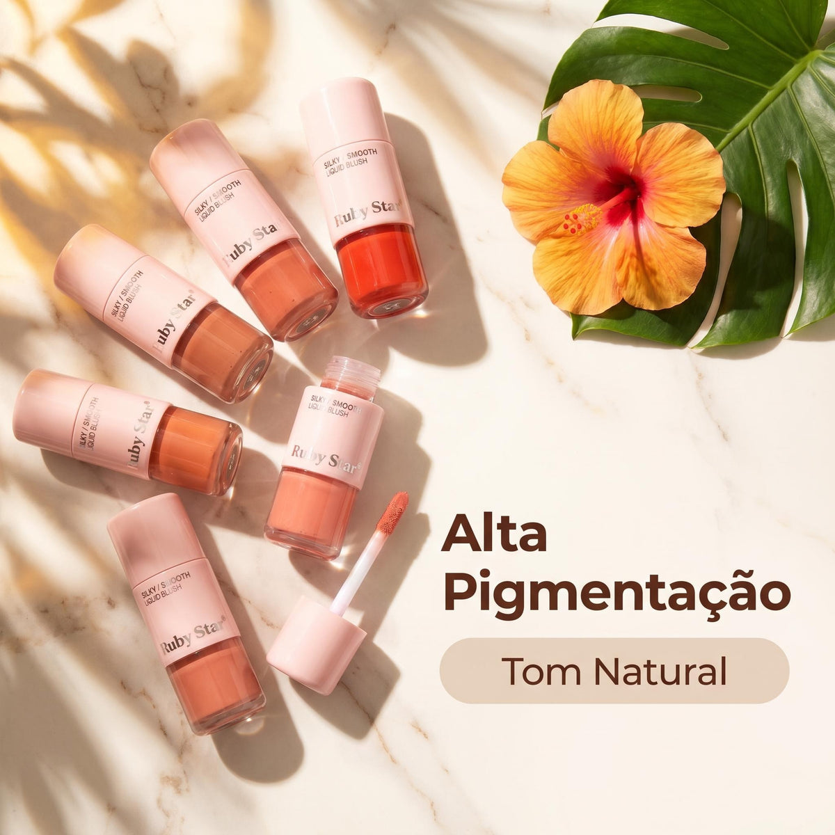 Blush Líquido Ruby Star – Coleção Rosé | 6 Tons Elegantes
