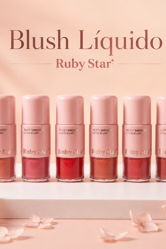 Blush líquido Ruby Star Coleção Rosé disponível em seis tons rosados