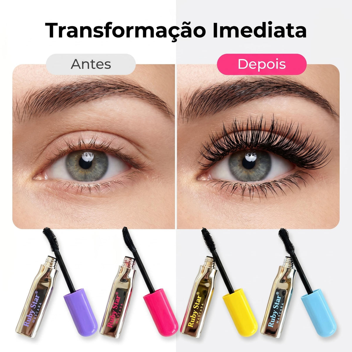 Kit Ruby Star com 4 Máscaras para Cílios – 4 Efeitos | 12 ml Cada