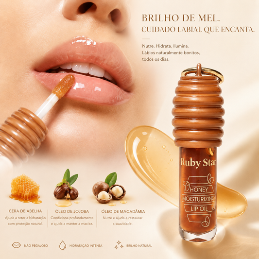 Óleo Labial Ruby Star com Mel e Vitamina E | 5 g